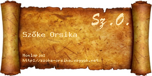 Szőke Orsika névjegykártya