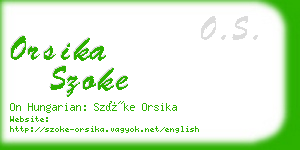 orsika szoke business card